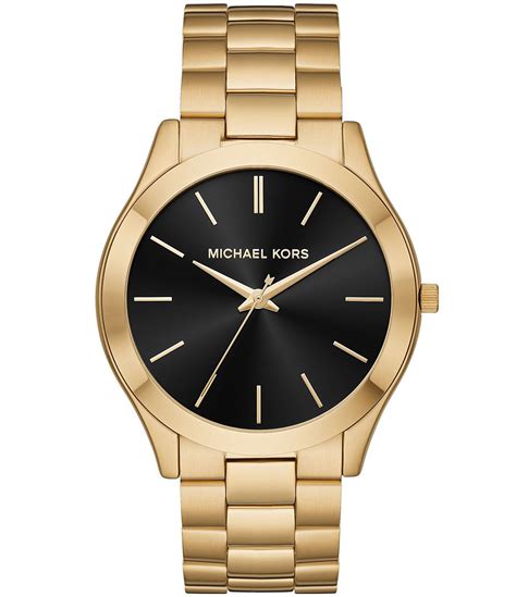 michael kors men's slim runway gold-tone watch|Michael Kors runway watch silver.